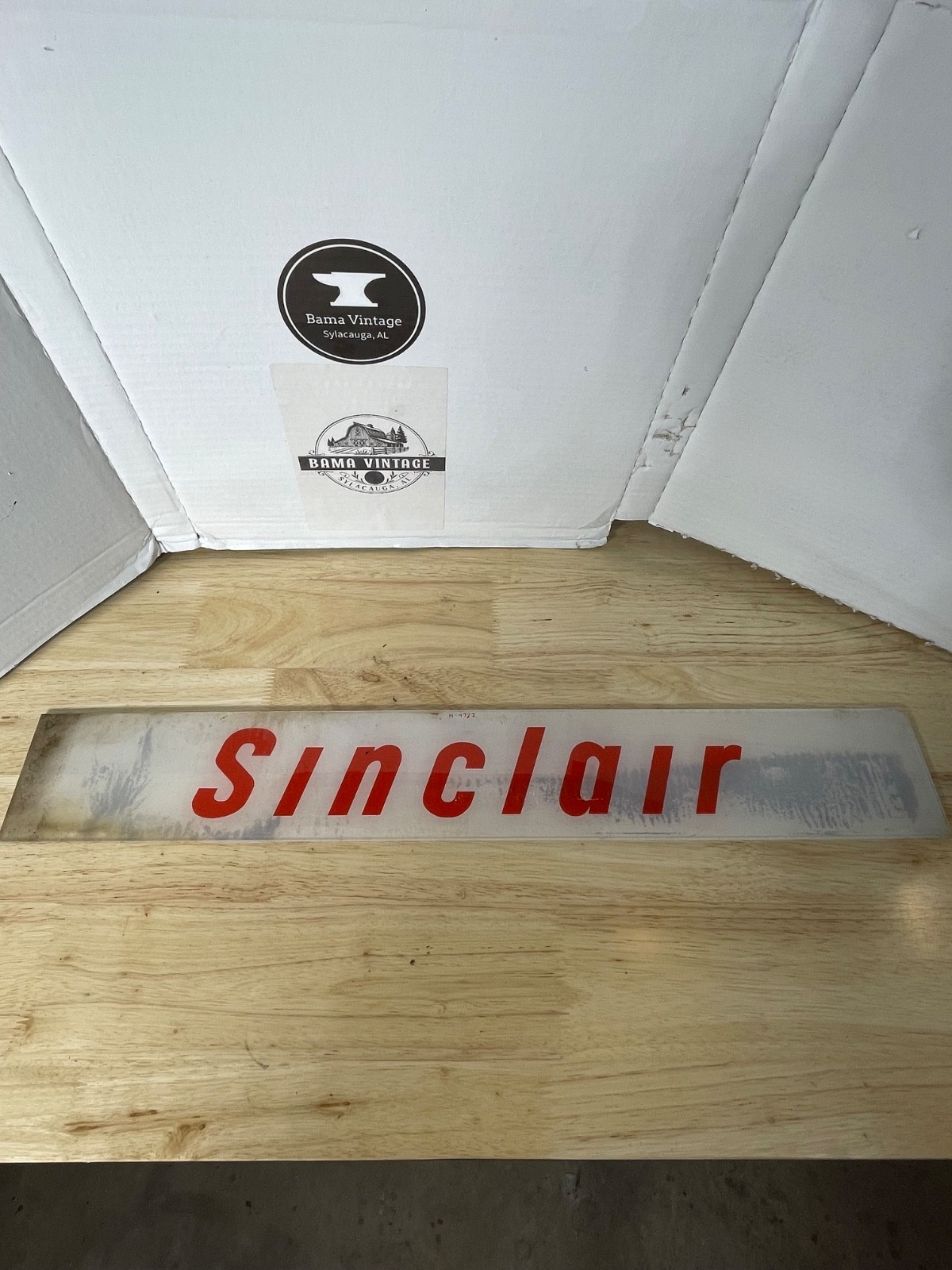 vintage glass sinclair sign