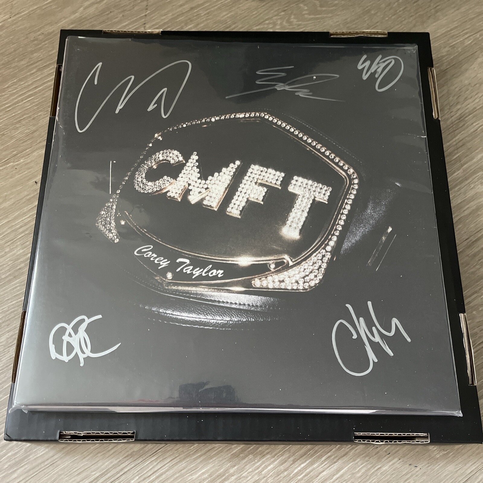 COREY TAYLOR & BAND SIGNED CMFT Clear LP VINYL RECORD ALBUM SLIPKNOT AUTOGRAPH