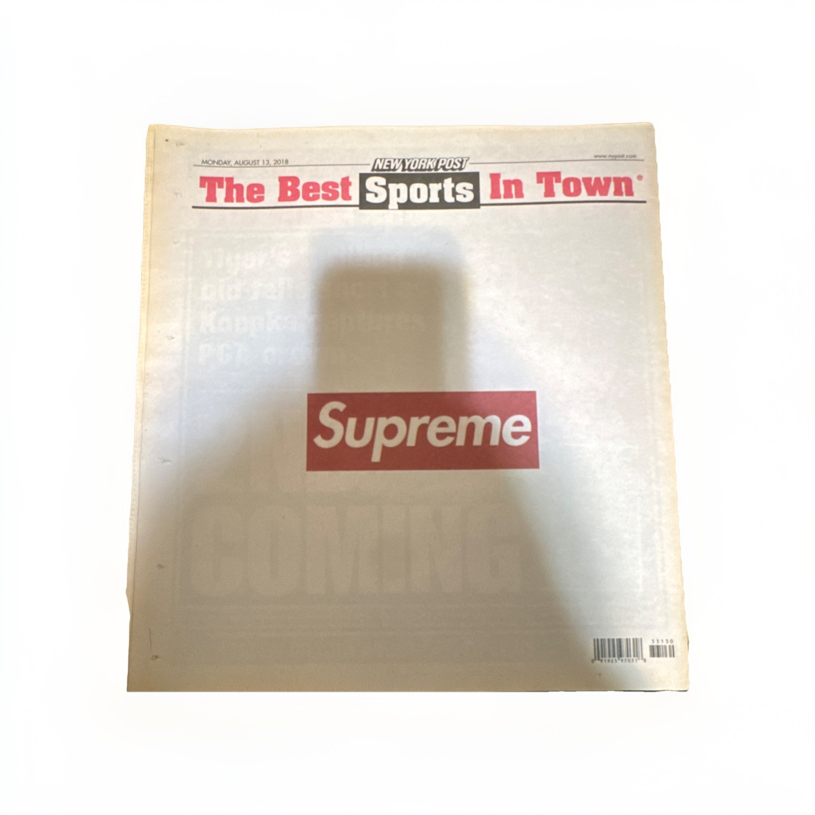SUPREME New York Post Newspaper August 13,2028 SUPREME New York Post Newspaper August 13,2028