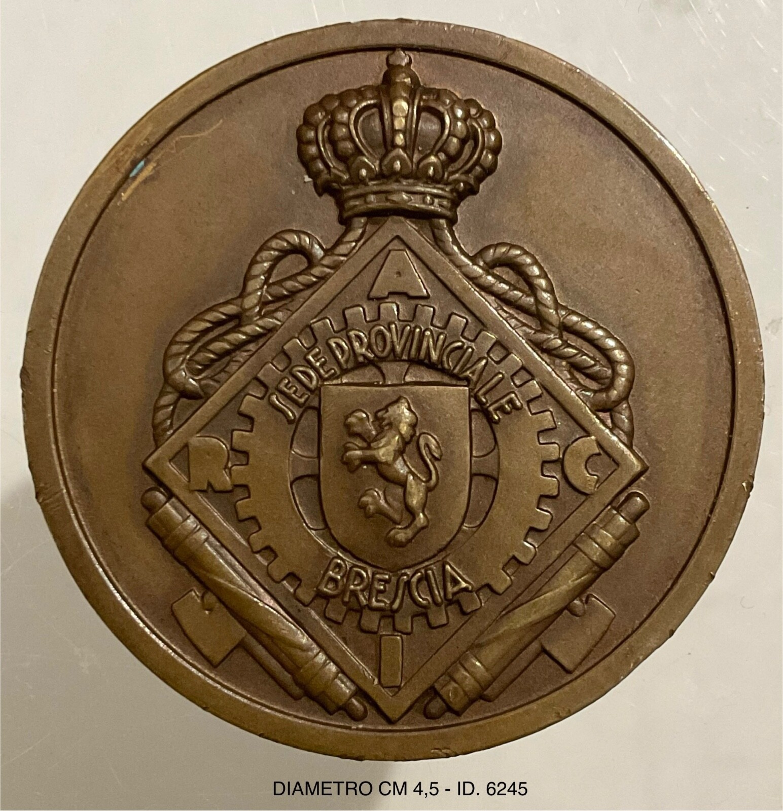 RACI BRESCIA XIa MILLE MIGLIA A.XV° 1937 MEDAGLIA GARA AUTOMOBILISTICA PROD. SAF