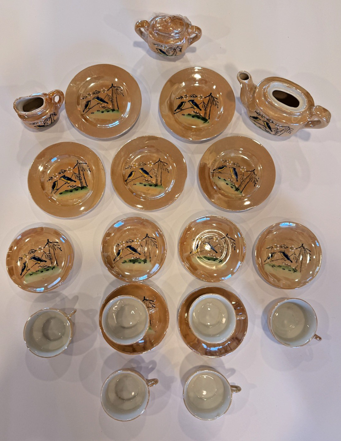 Luster Ware Vintage Mini Tea Set 21 Pieces Japan Replacement Pieces No Chips