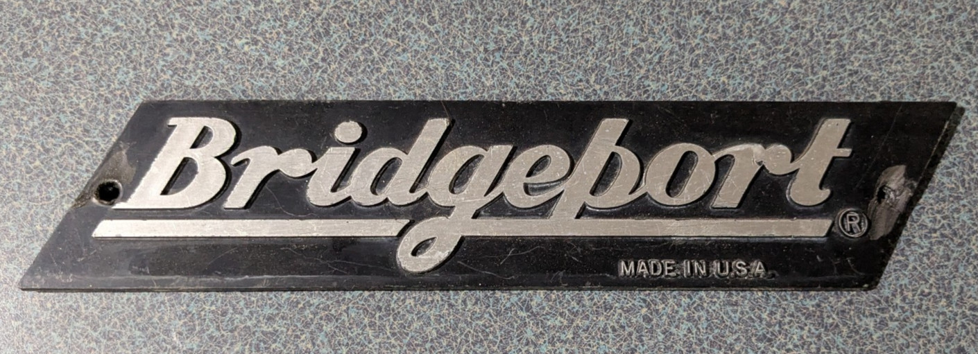 VTG Black Plastic Bridgeport Sign Script Emblem Badge Nameplate Magnet USA RARE