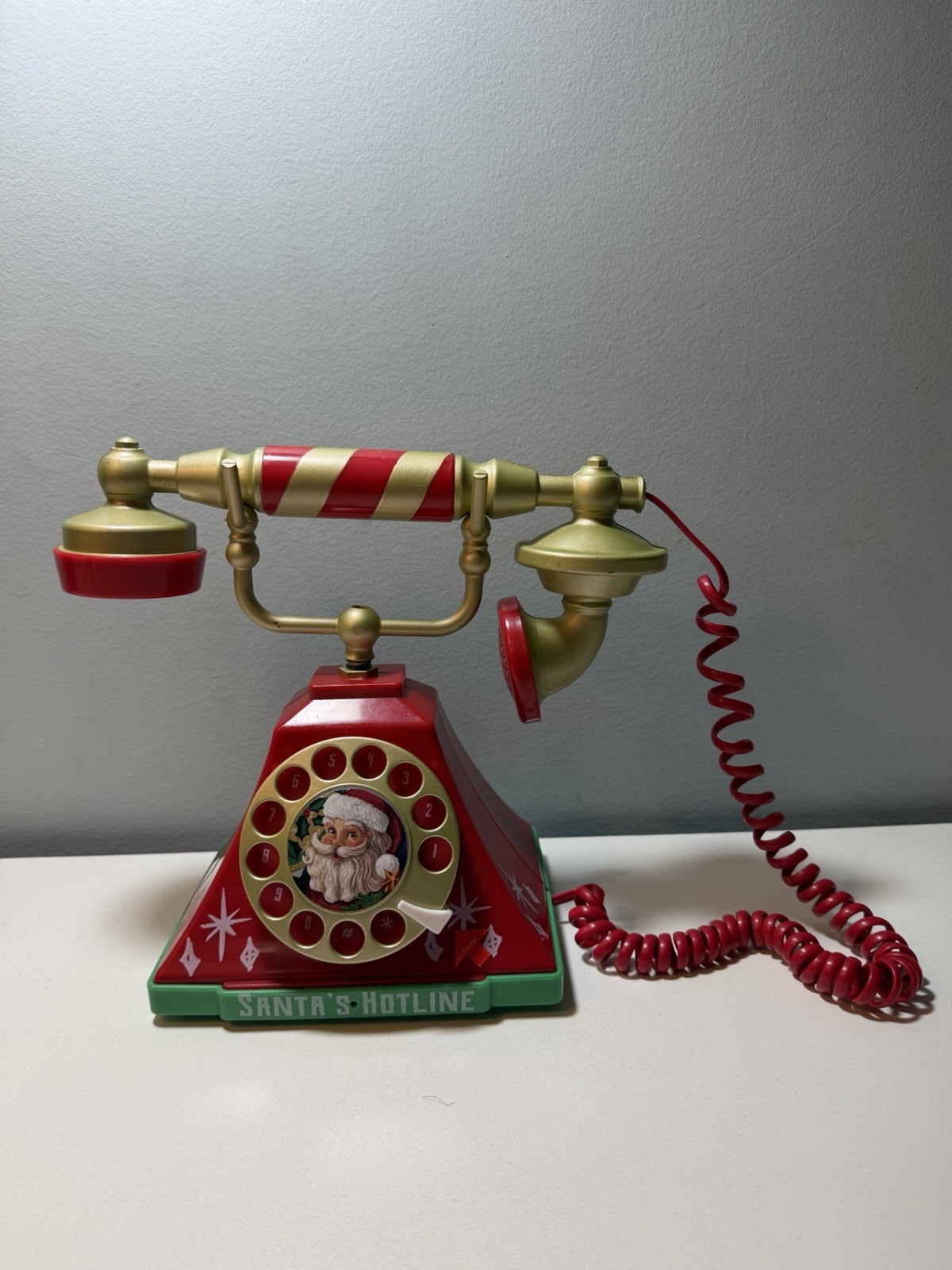 Gemmy Santa\'s Holiday Hotline Christmas Talking Rotary Phone Telephone Works