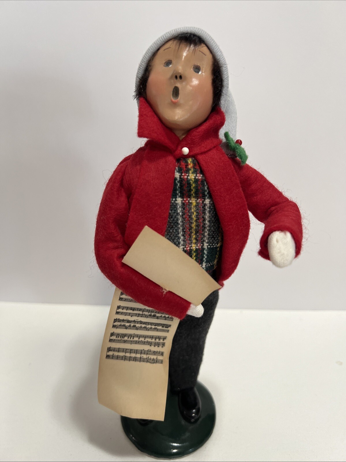 Vintage 1995 Byer’s Choice Carolers Boy Figurine w/sheet Music 10”