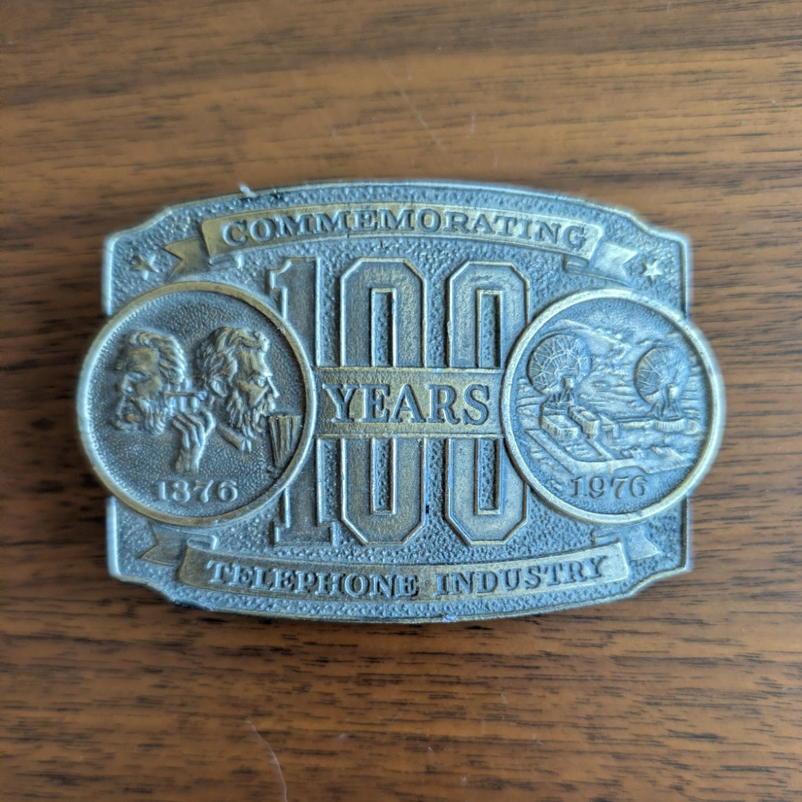 Telephone Industry 100 Years Commemorative 1876-1976 Belt Buckle Telephone Industry 100 Years Commemorative 1876-1976 Belt Buckle