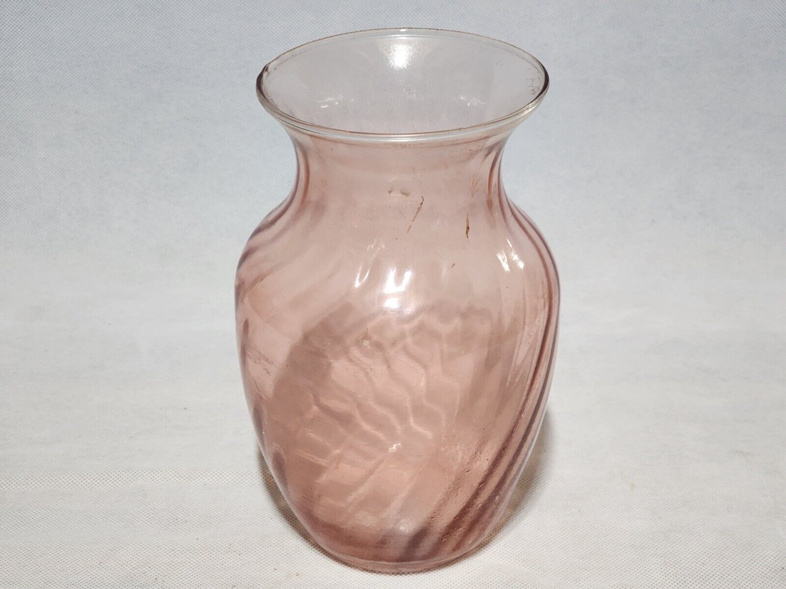 ILLUSIONS Pink Swirl 8 Inch Flared Glass Vase Jar Jug Pitcher - 