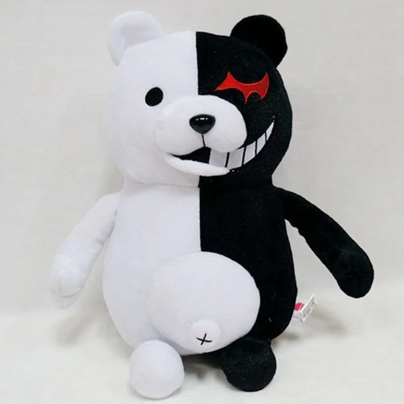25cm Danganronpa Monokuma Plush Toy - Soft Black & White Bear Doll