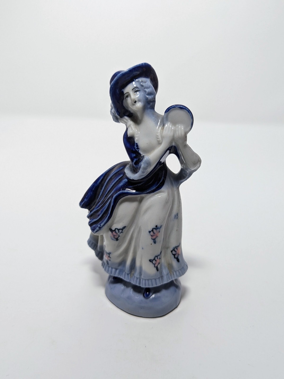 Vintage Porcelain Colonial Lady Figurine Blue Hat Occupied Japan 5\