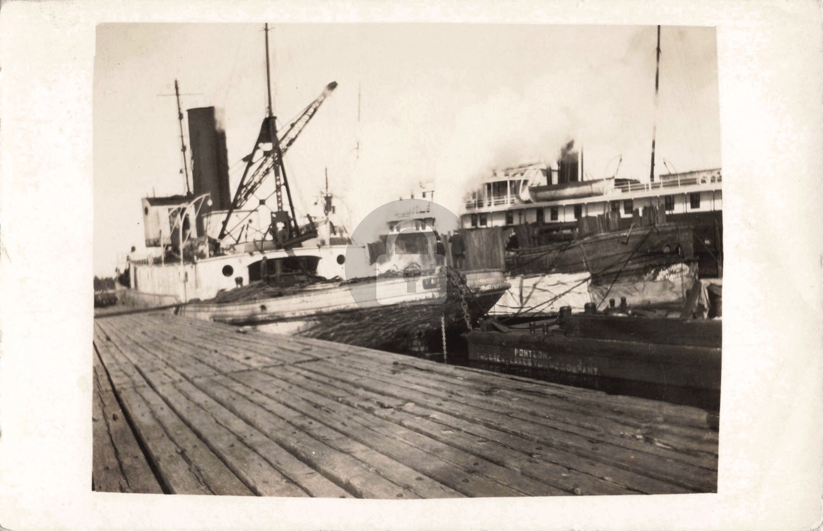 Waterfront Scene, Ludington MI Michigan 1920 RPPC Photo Postcard COPY