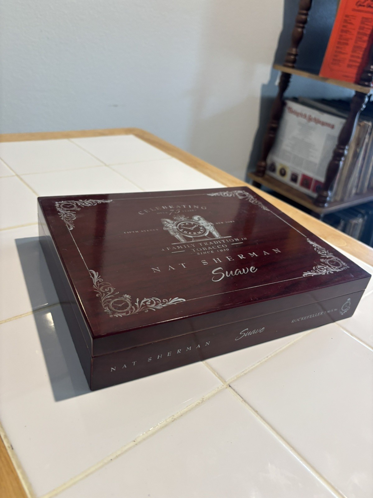 Nat Sherman Suave Harriman 6x50 Cigar Box Cherry Wood