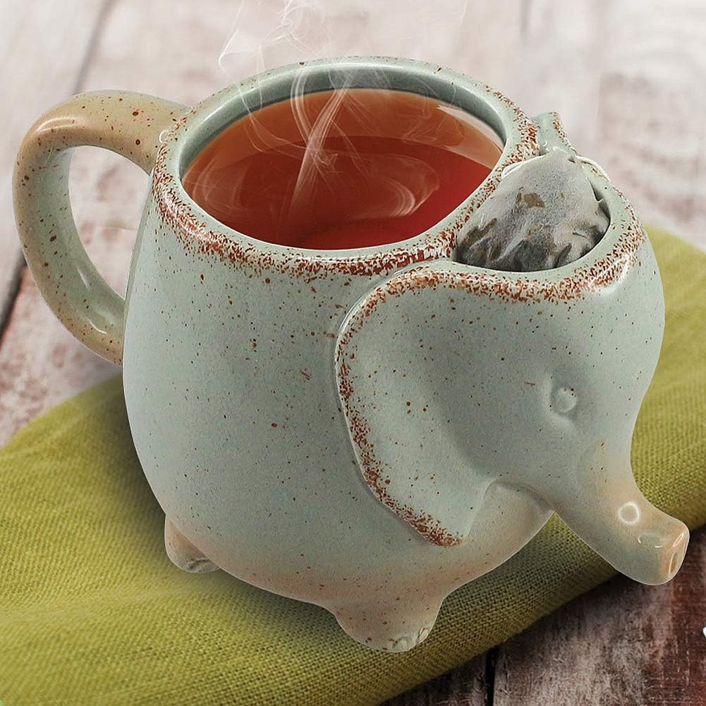 Ceramic 15oz Elephant Tea Mug Green Ceramic 15oz Elephant Tea Mug Green