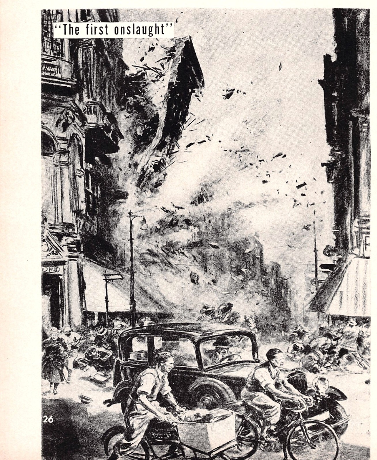 Theo Matejko Ink Pen Drawing The First Onslaught 5.25\