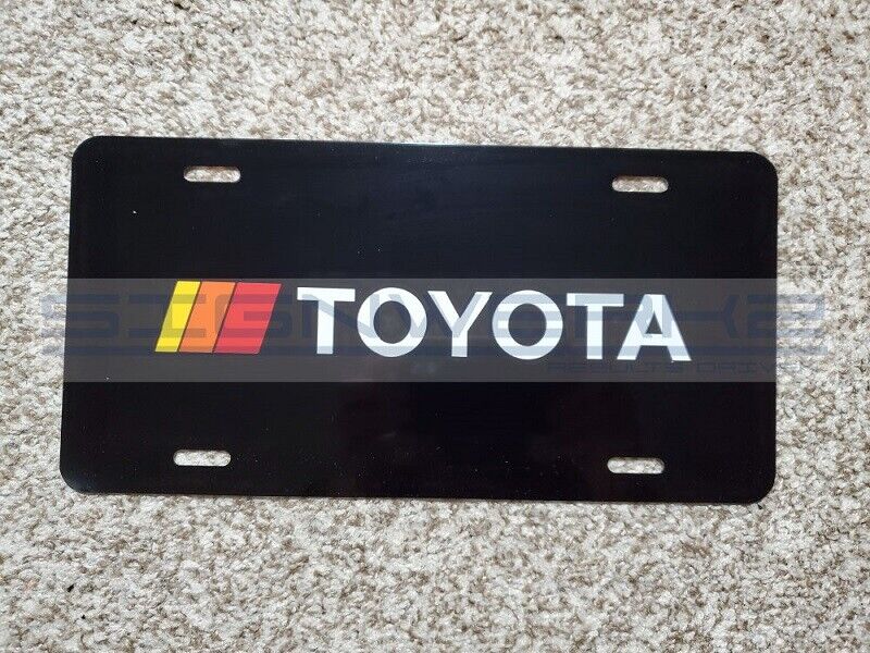Toyota Retro Plate metal novelty vanity license Retro black plate