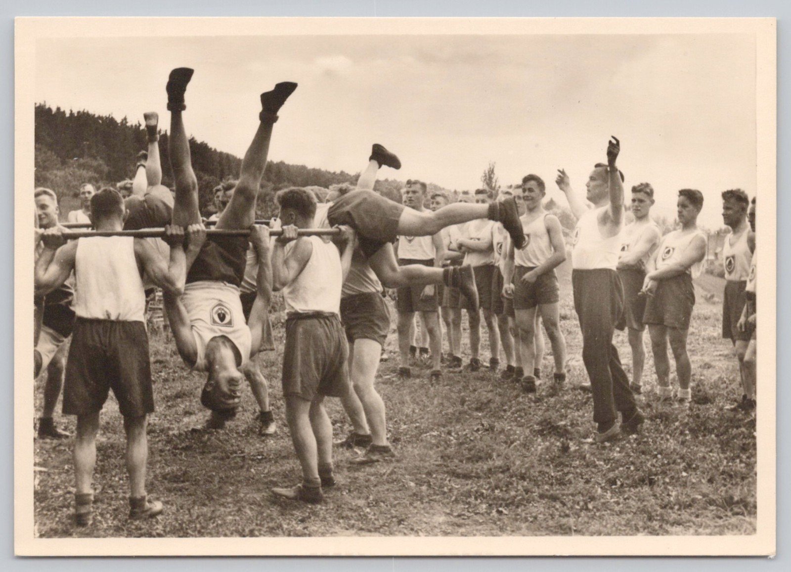 WWII Germany RAD Handsome Young Men Physical Fitness Strength Training Postcard WWII Germany RAD Handsome Young Men Physical Fitness Strength Training Postcard