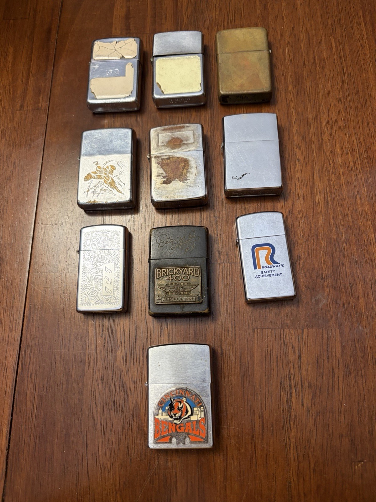 Lot of 10 Zippo Lighters ~ Vintage & Modern ~ Parts, Repair or Restoration Lot