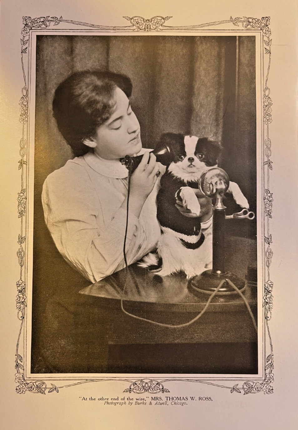1910 Vintage Magazine Illustration Actress Mrs. Thomas W. Ross