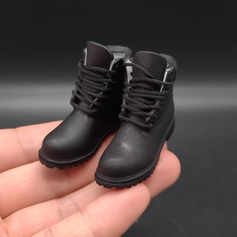 Hot 1/6 Scale Men\'s Leather Boots Soldier Shoes Model For 12\