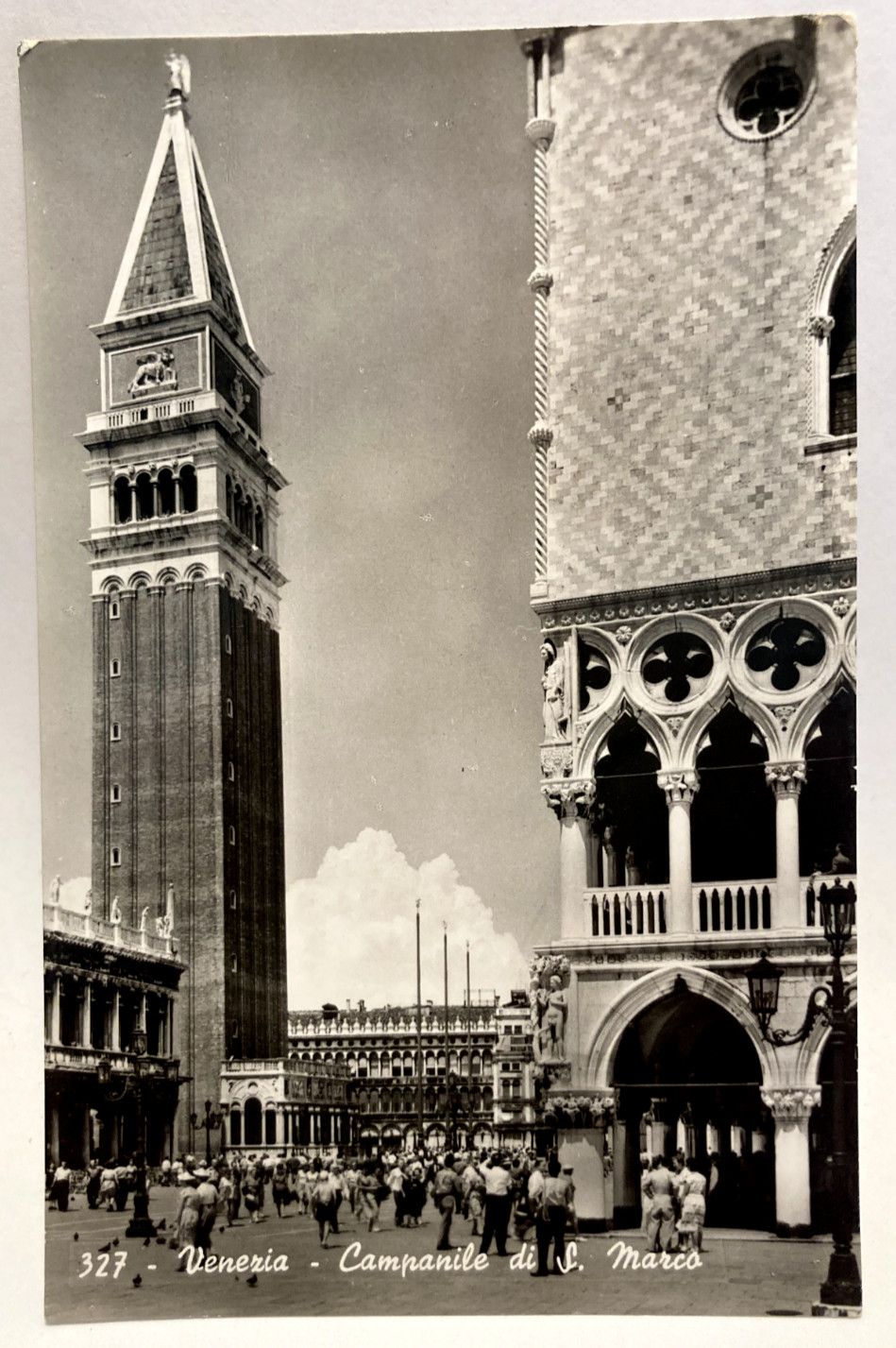 RPPC, Campanile di S. Marco, Venice, Italy, Vintage Real Photo Postcard