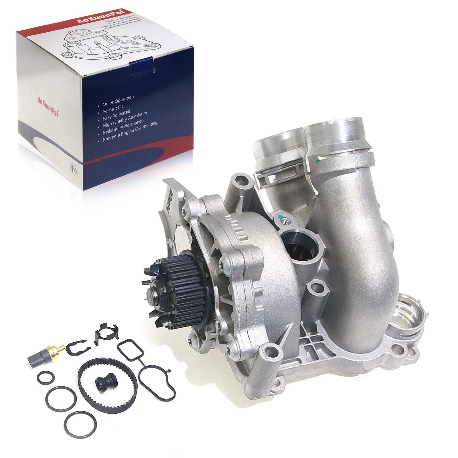 Aluminum Electric Engine Water Pump Assembly Compatible with Audi A3 A4 A5 A6... Aluminum Electric Engine Water Pump Assembly Compatible with Audi A3 A4 A5 A6...