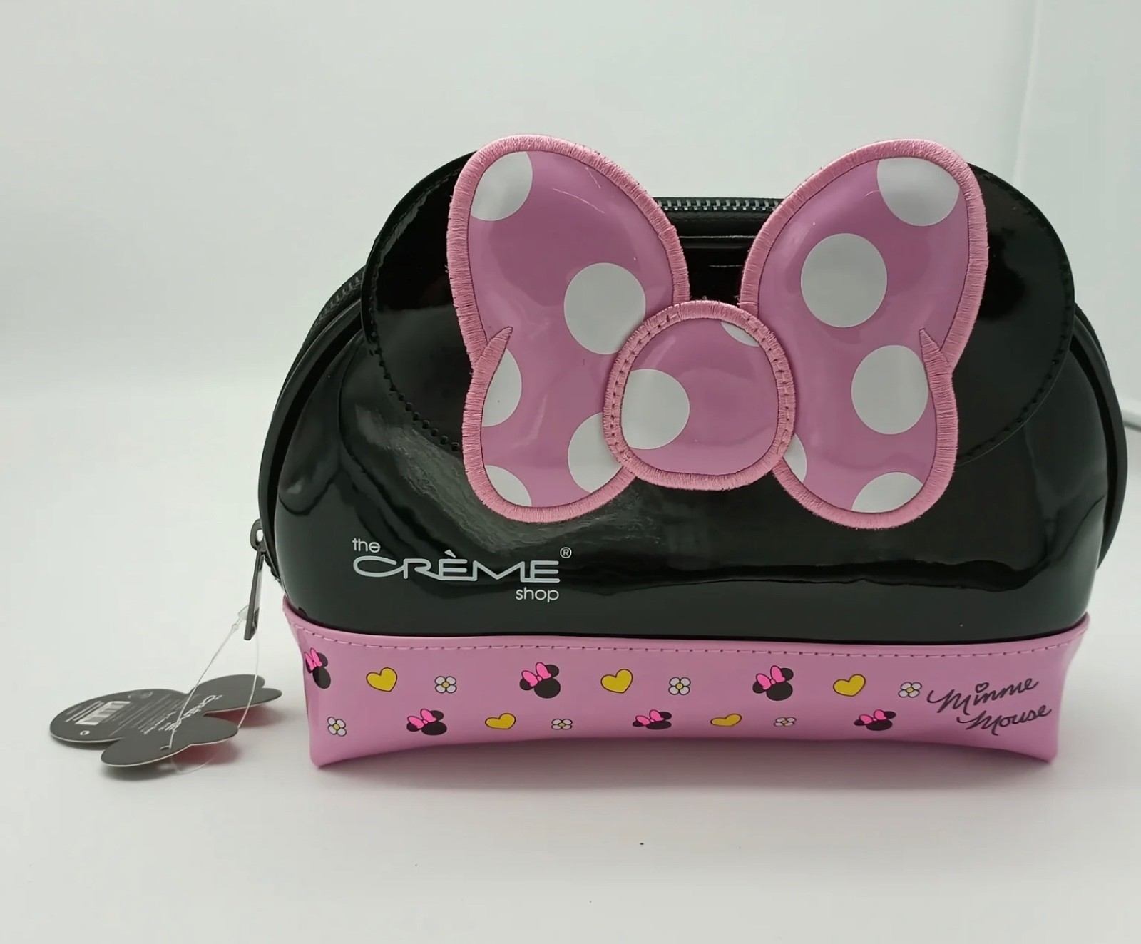 Disney The Crème Shop Minnie Mouse Makeup Bag Black Pink Bow Cosmetic