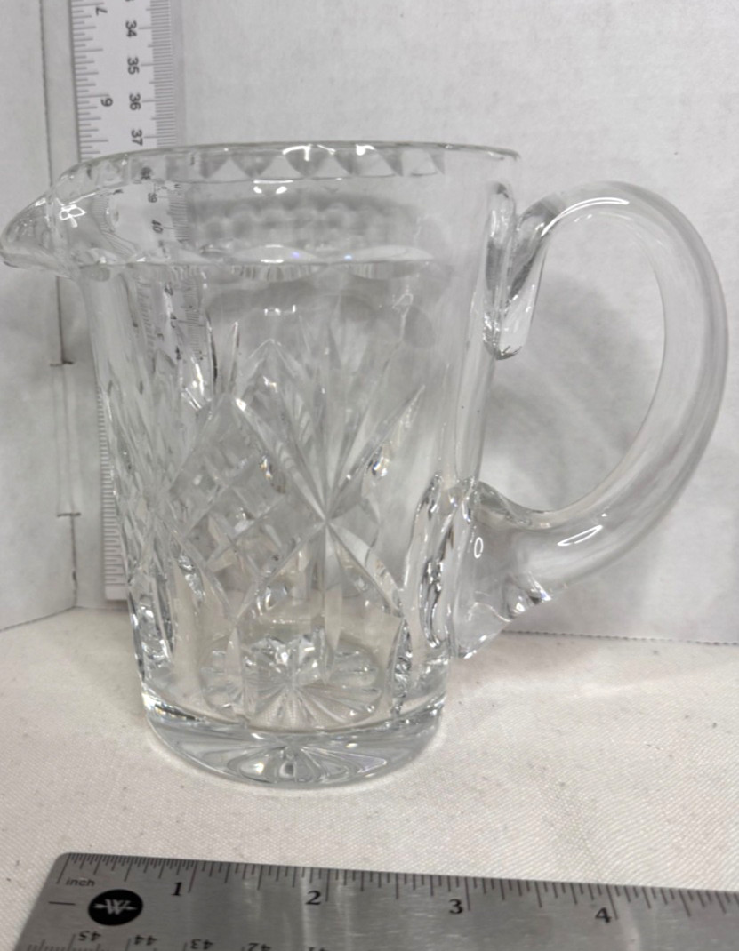 Vintage Clear Cut Crystal, Pressed Glass Cream Pitcher NO CHIPS 