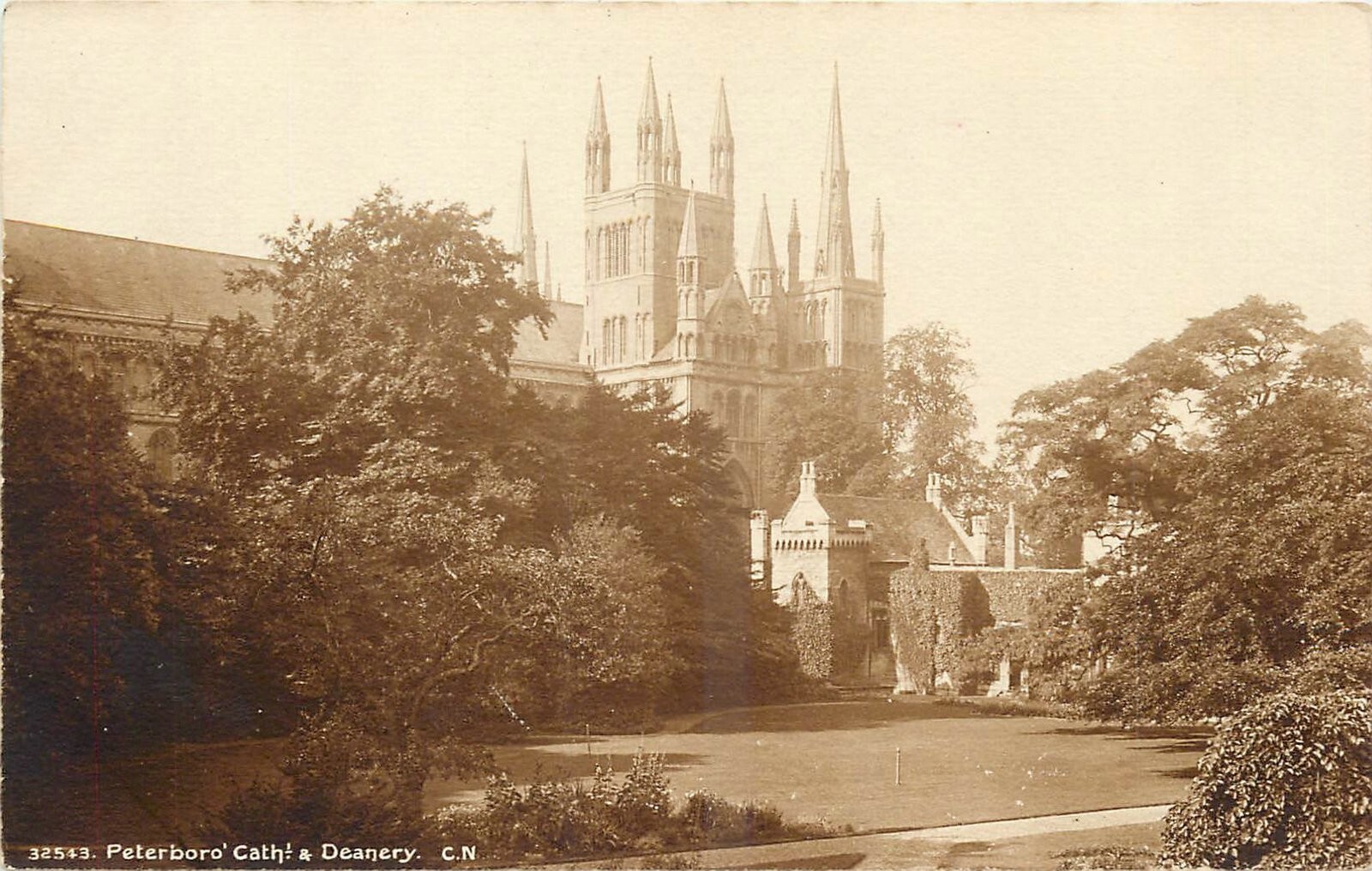 C1910 Peterborough UK Catholic Church Deanery Photochrome Postcard RPPC 24-10843