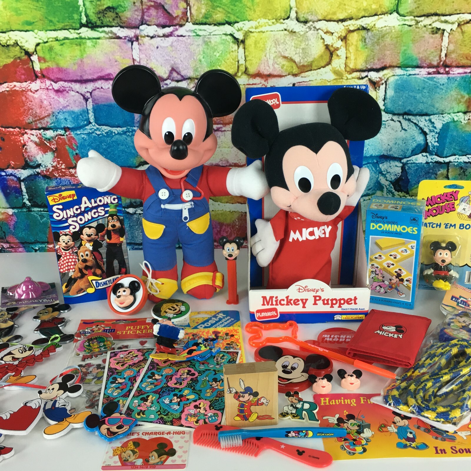 Vintage Large Lot Mickey Mouse Collectibles Old Toys Walt Disney Puppet Figure Vintage Large Lot Mickey Mouse Collectibles Old Toys Walt Disney Puppet Figure