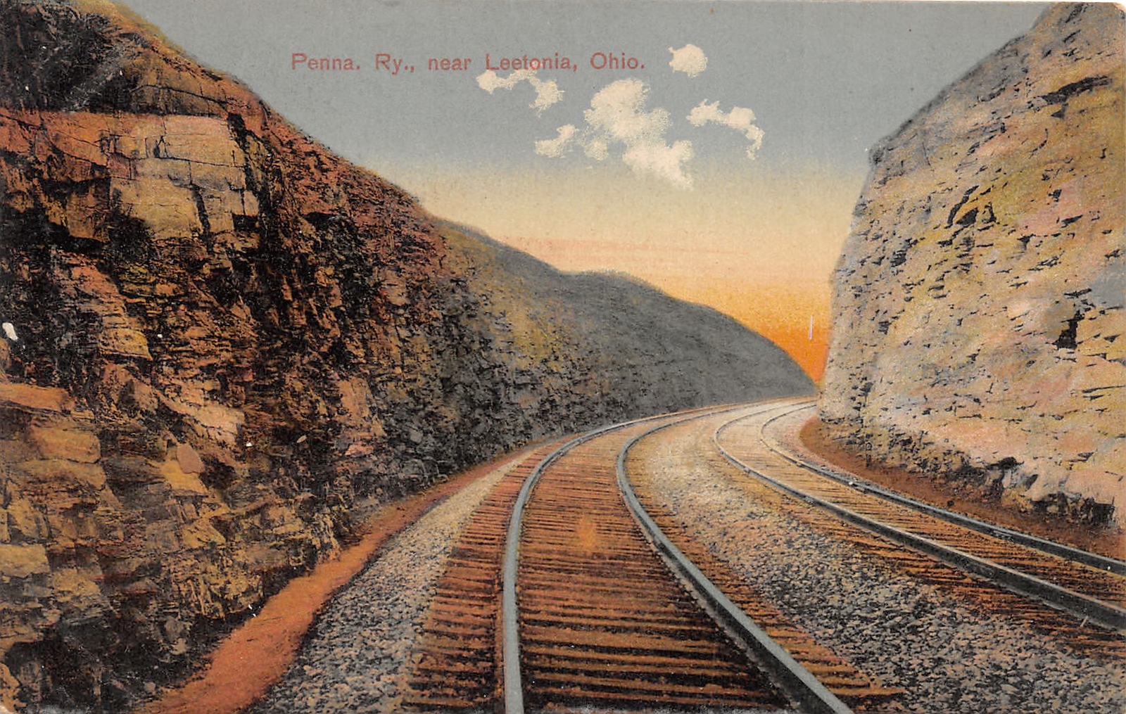 E85/ Leetonia Ohio Postcard Columbiana County 1909 Penn Railroad Tracks 19