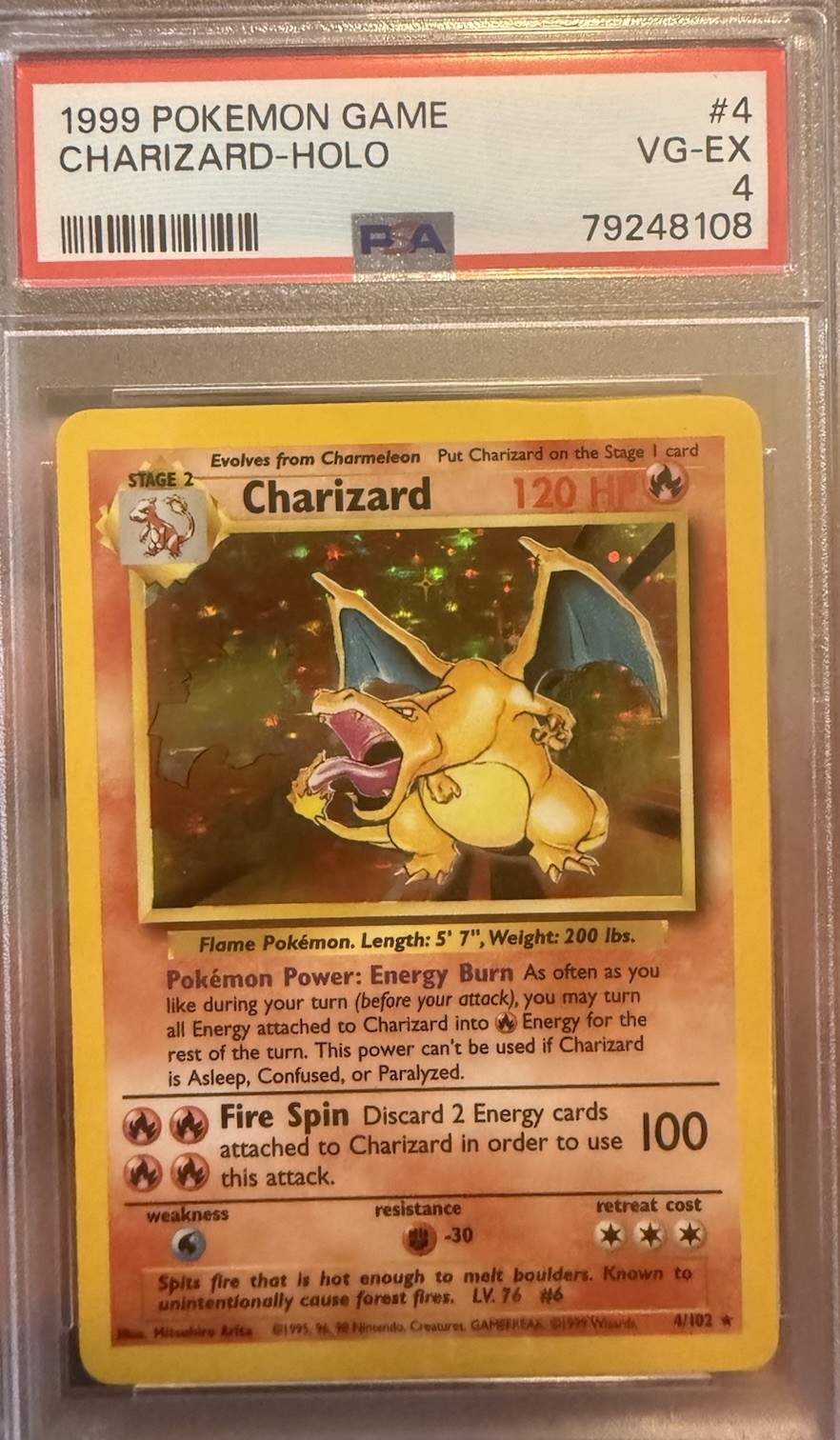 Pokémon Charizard Holo 4/102 1999 Pokémon Game PSA 4 English WOTC