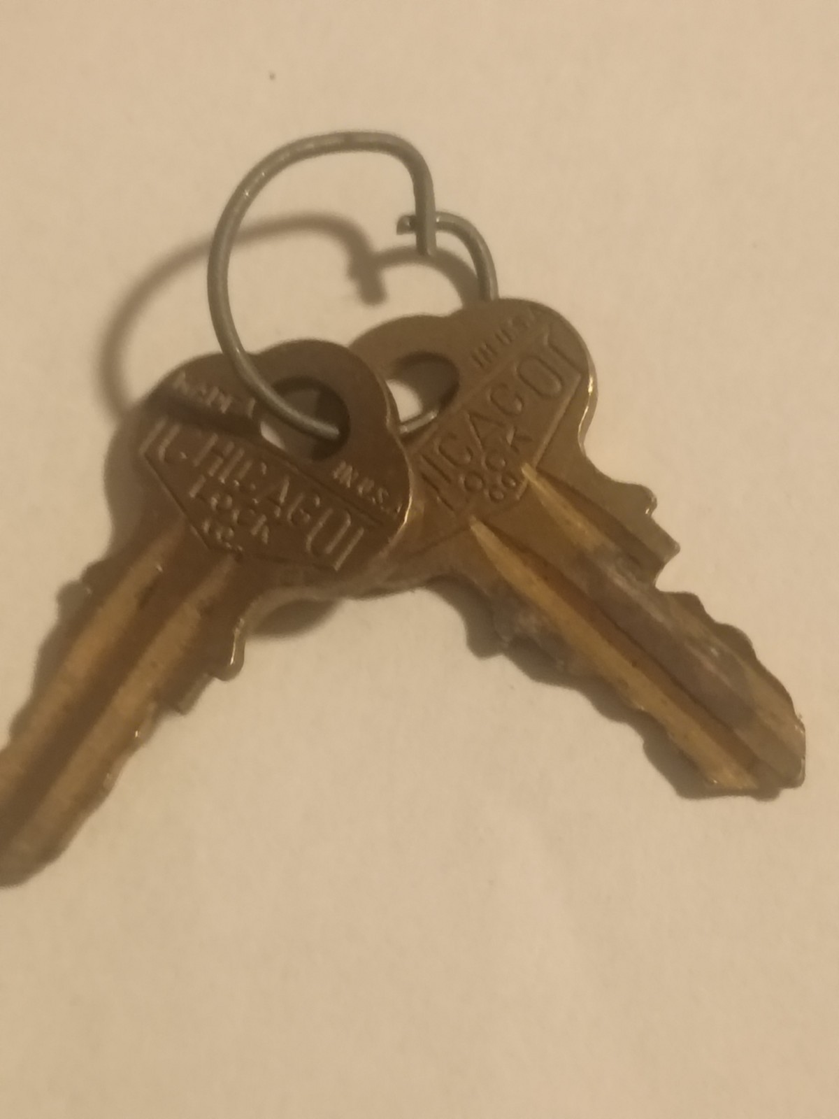 Vintage Chicago Lock Co Set of Keys (2) No. H1758 1.5