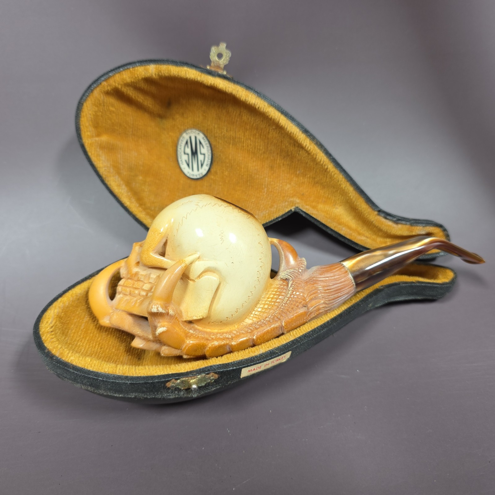 SMS Magnum Claw & Skull Yunus Estate Block Meerschaum Pipe