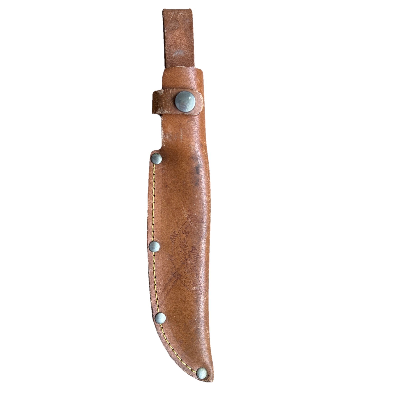 Vintage K J Mora Sweden Fishing Stainless Steel Knife W/Leather Sheath Rare Nice