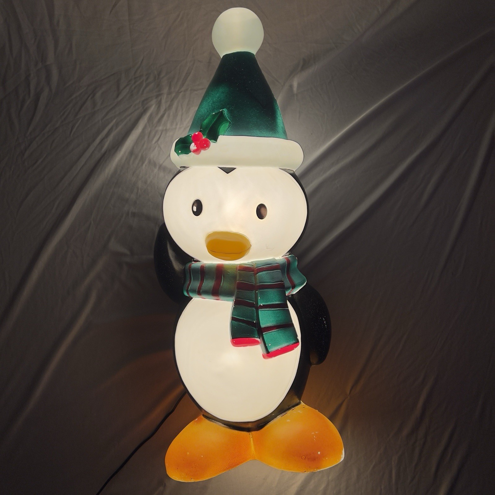 Enchanted Garden Plastic Blow Mold Penguin Christmas Lighted 29