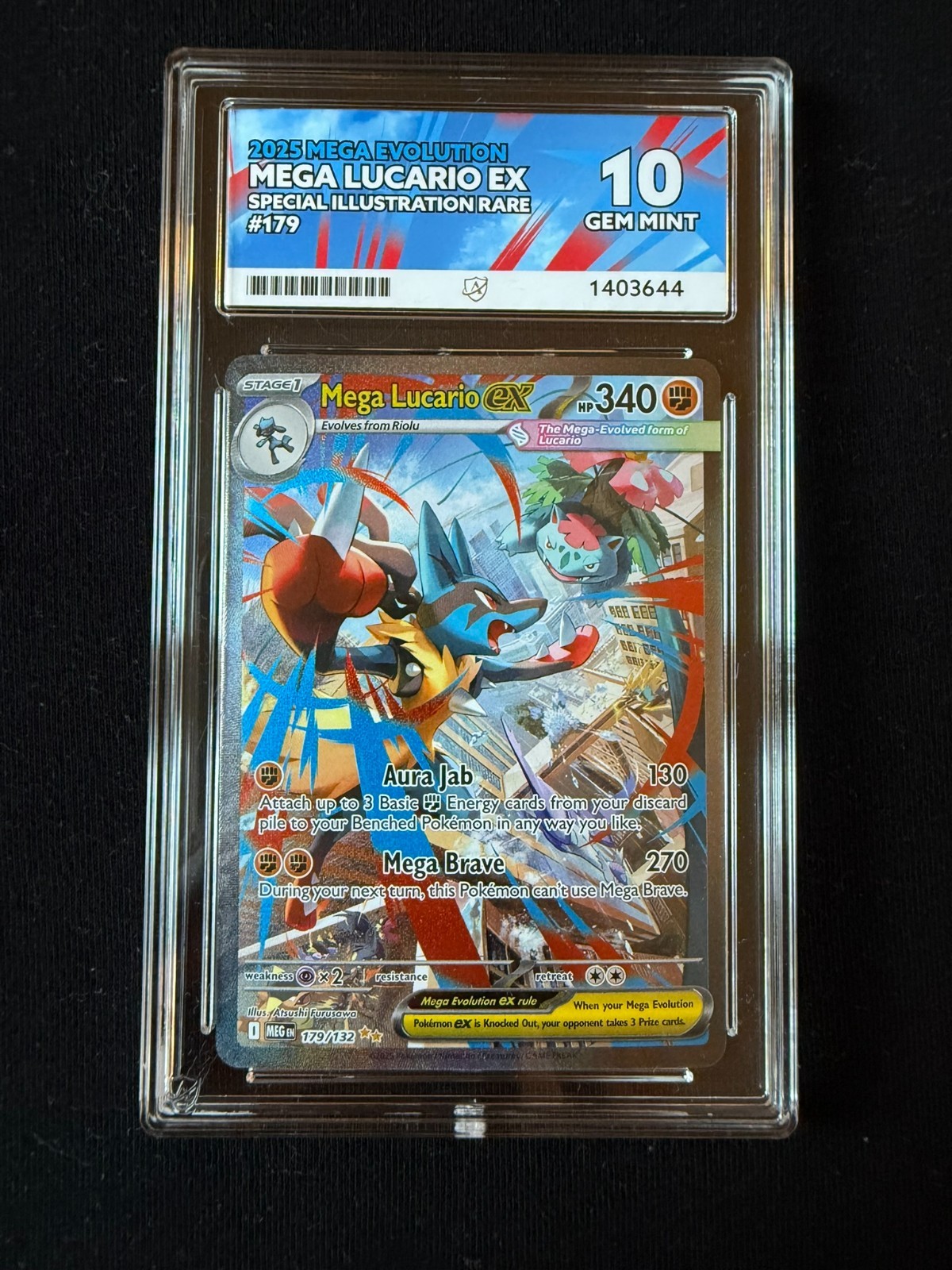 Pokemon Mega Lucario ex 179/132 SIR Mega Evolution ACE 10