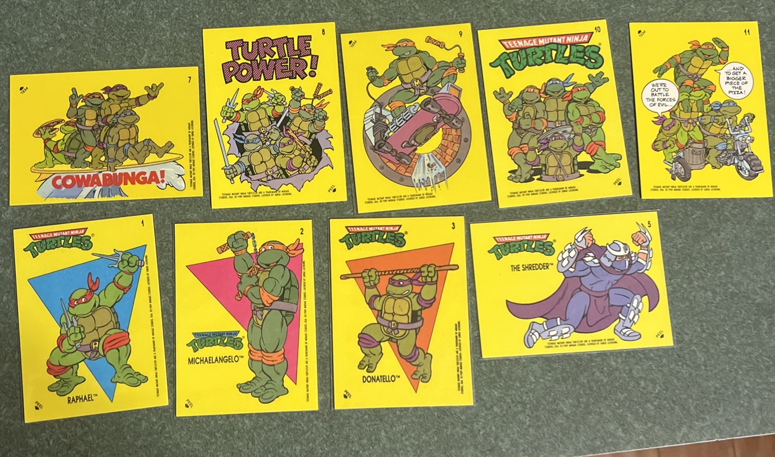 1989 Topps Teenage Mutant Ninja Turtles Vintage Stickers Lot of 10 & Puzzle back 1989 Topps Teenage Mutant Ninja Turtles Vintage Stickers Lot of 10 & Puzzle back