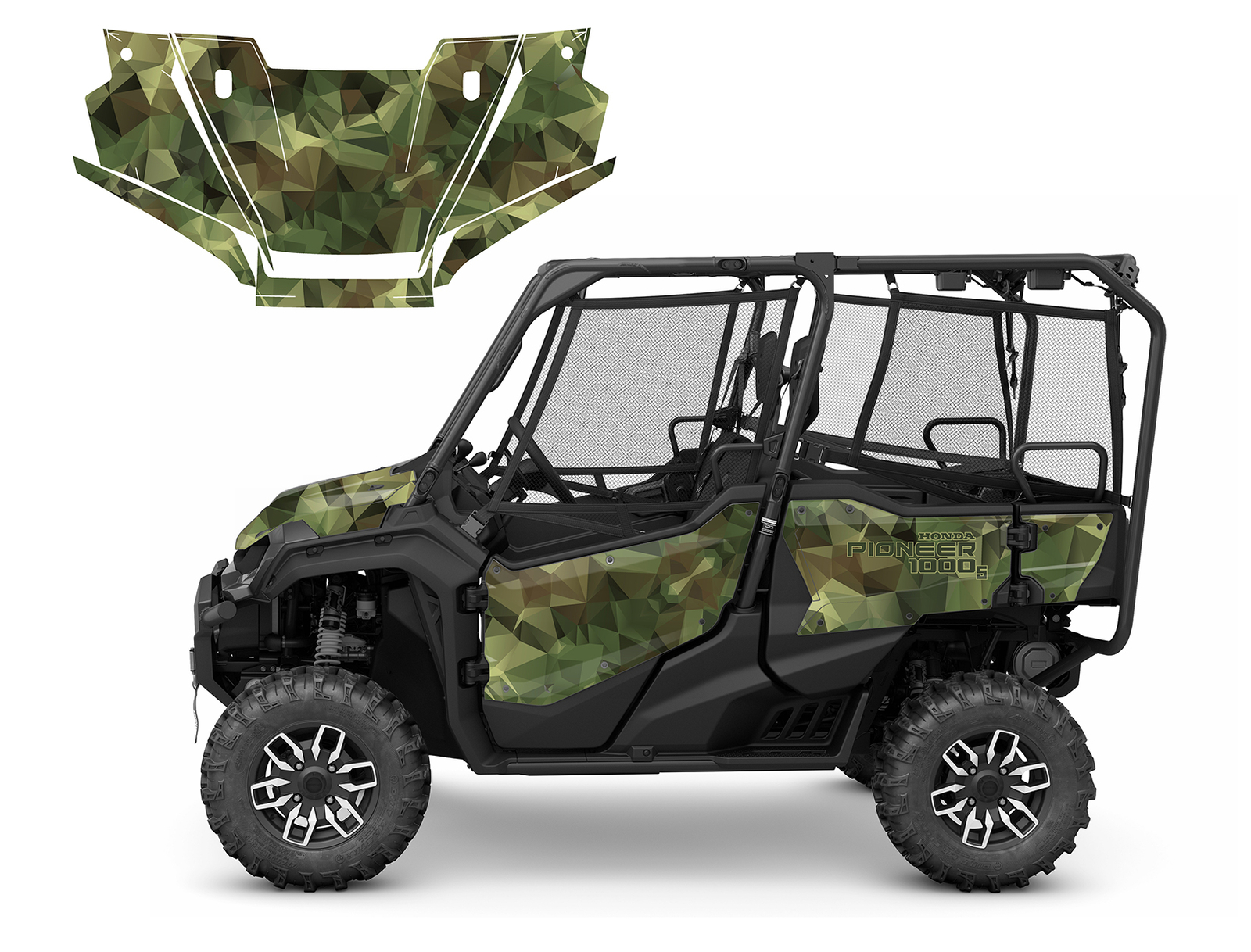 2016-25 Honda Pioneer 1000-5 Limited graphics decal kit 24 mil Poly Camo 1909