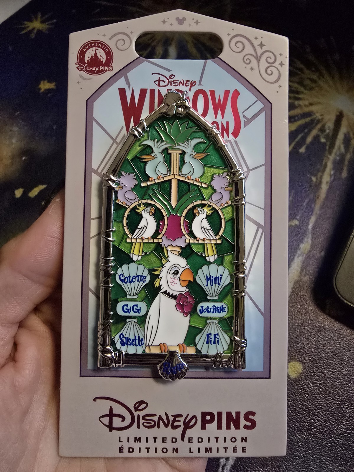 Disney Windows of Attractions Tiki Bird Limited Edition Bird Pin