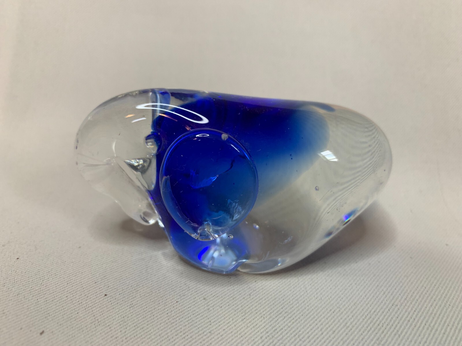 Blue & Clear Glass Decorative Paperweight - 3.5\