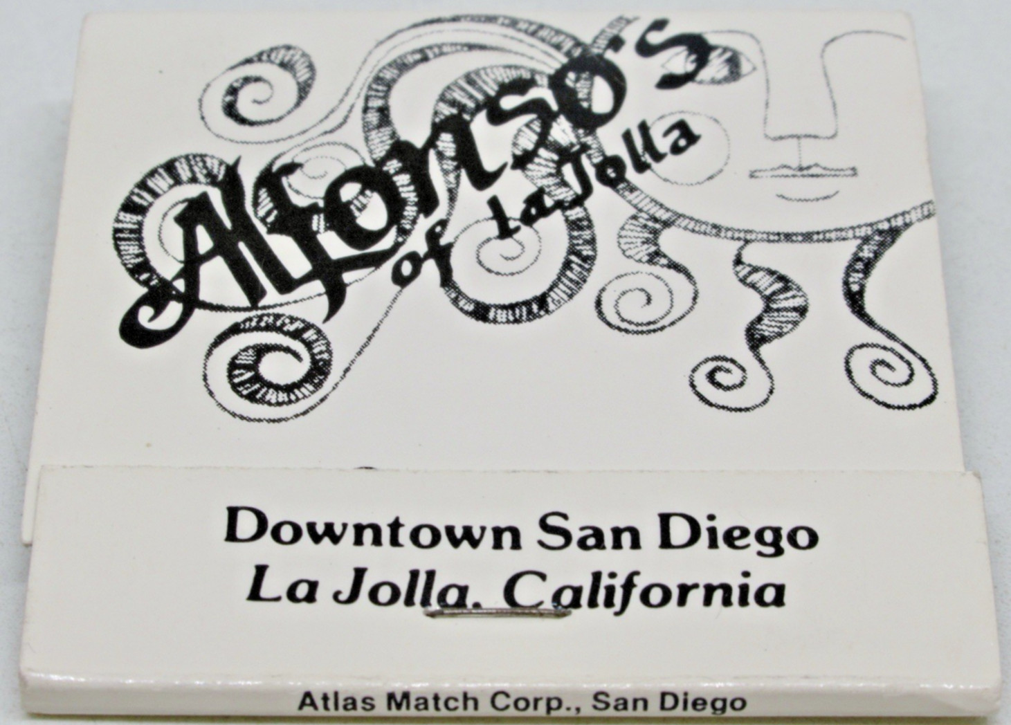 Alfonso\'s of La Jolla Restaurant Bar San Diego California FULL Matchbook