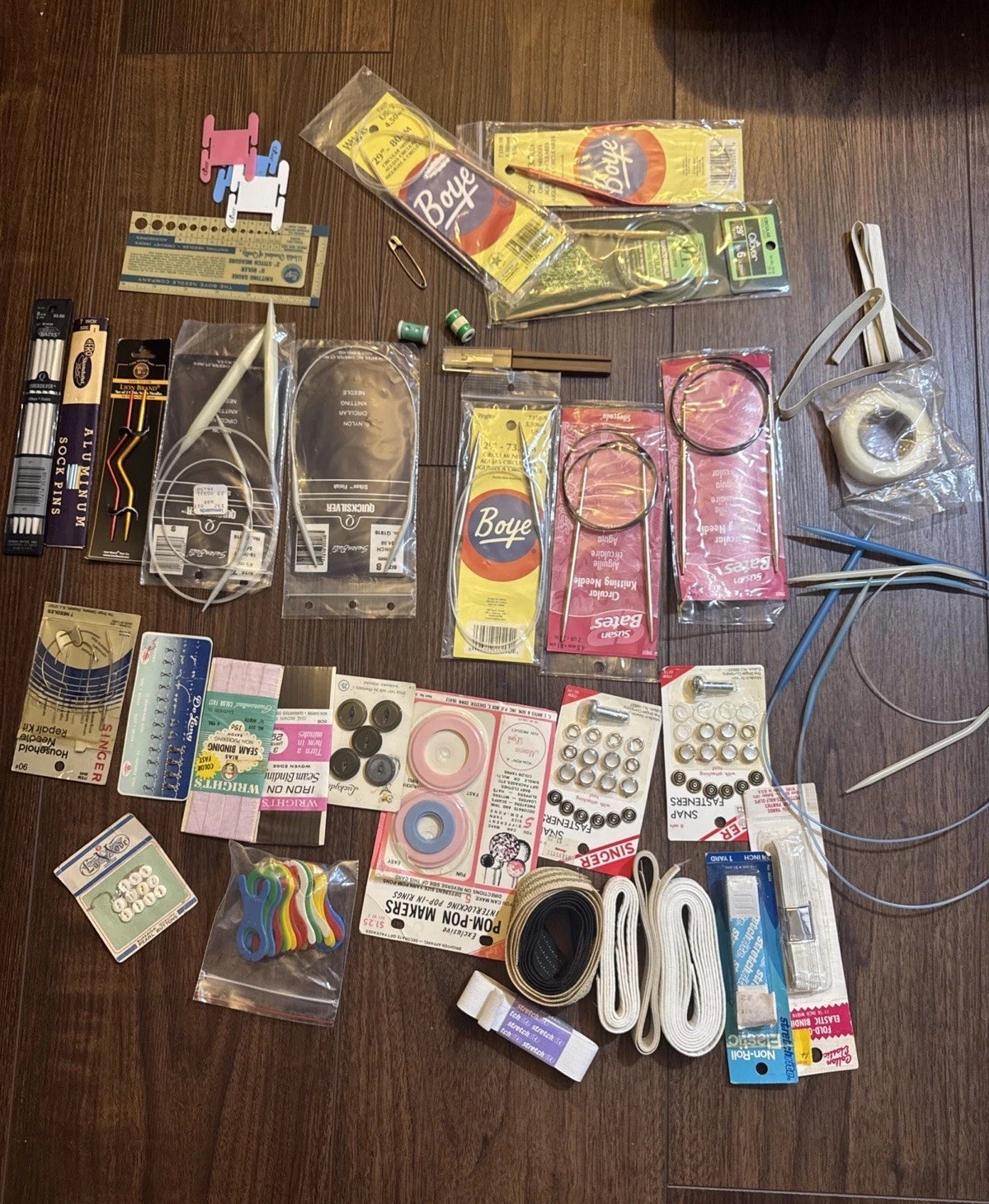 The materials or instruments for knitting needles with more materials 