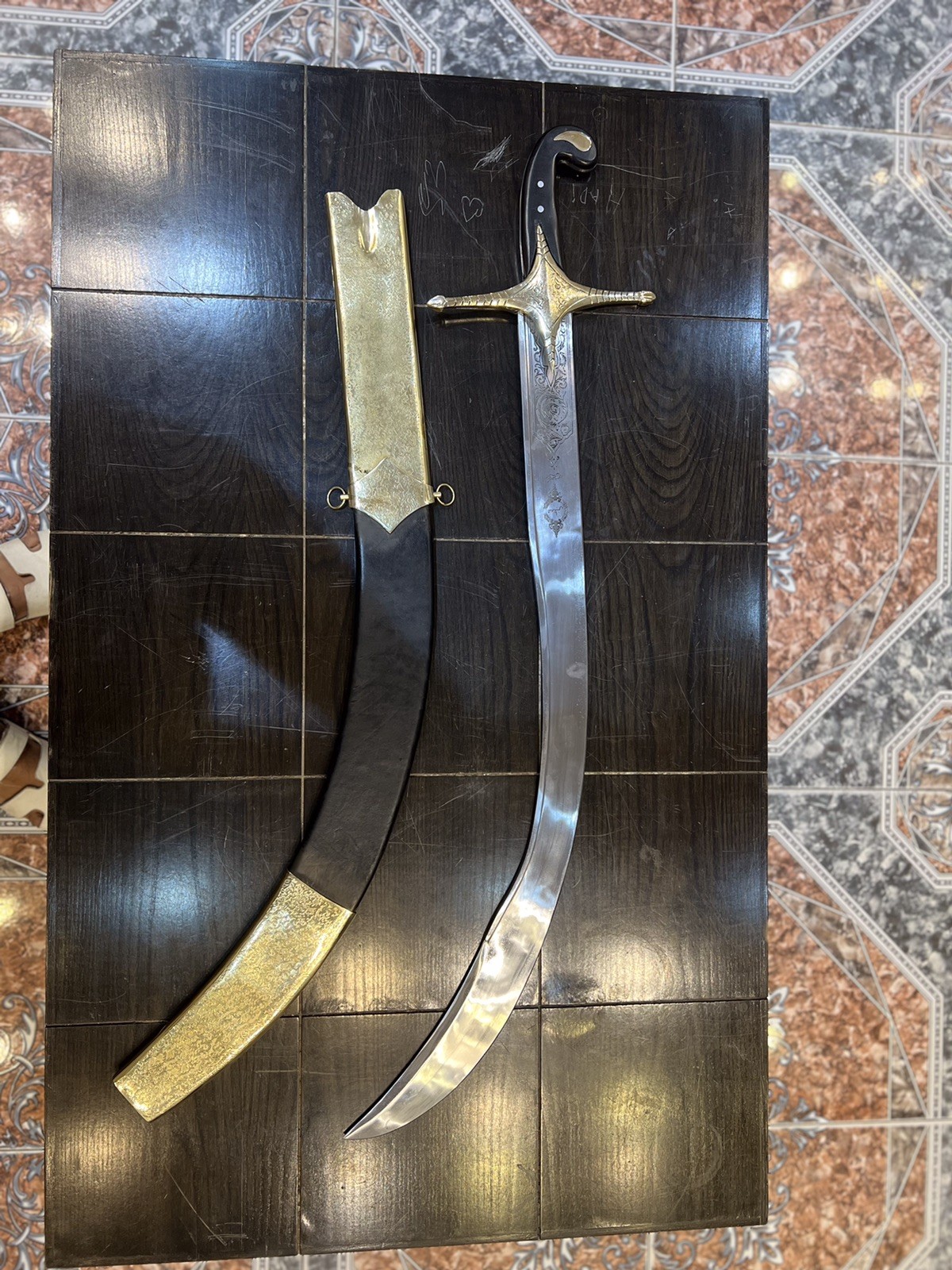 Pala 5160 Steel Turkish Kilij Sword Ottomans T-spine Scabbard 60 HRC HARDNESS