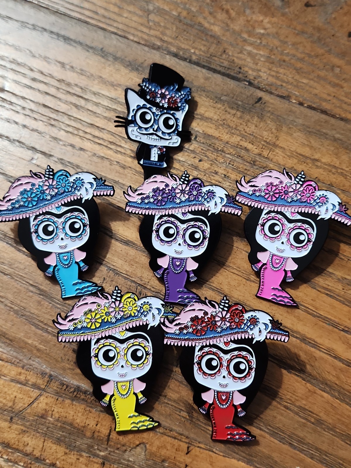 2017 Mexico Odyssey Of The Mind OOTM Day Of The Dead 6 Pin Trading Pin Set RARE