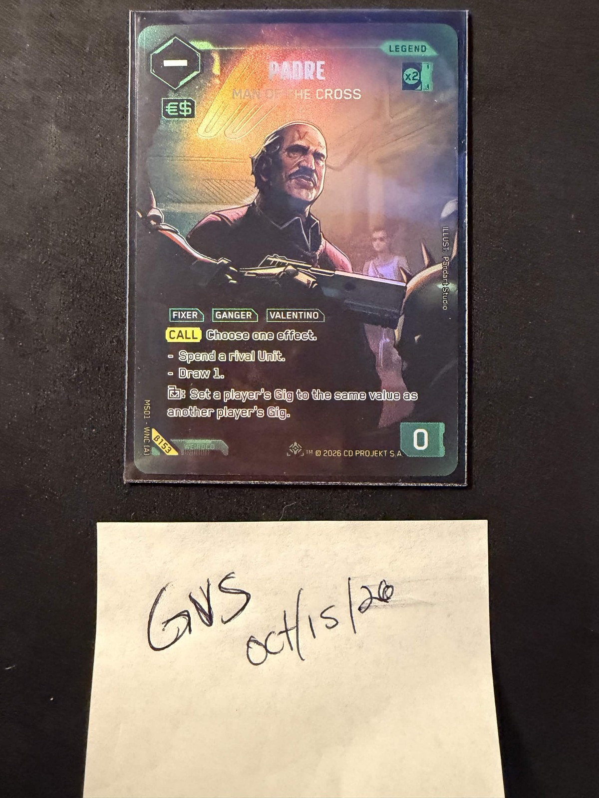 CYBERPUNK TCG: PADRE LEGEND ICONIC RARE: SHIPPED IN TOPLOADER