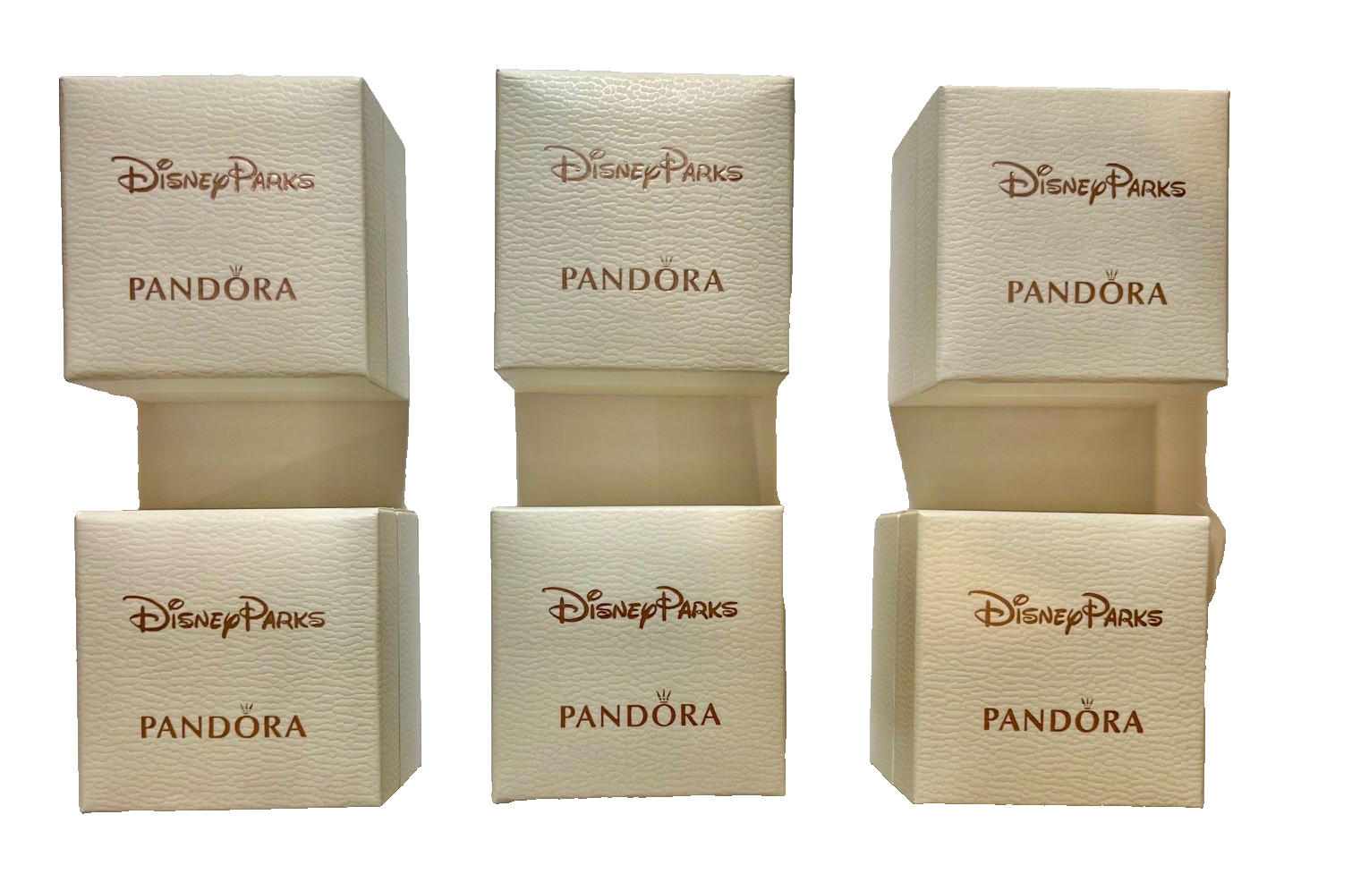 Disney Parks Pandora Jewelry Charm/Ring Boxes NEW Empty Lot of 6