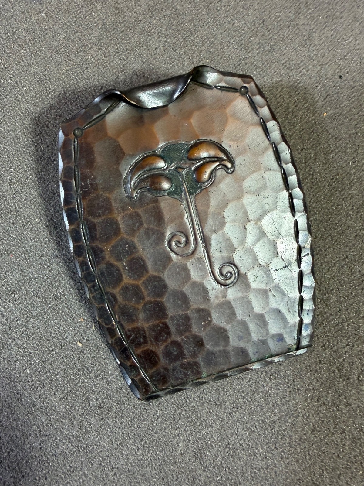Rare Roycroft Desk Paper Clip Hammered Copper Aurora Brown Arts & Crafts