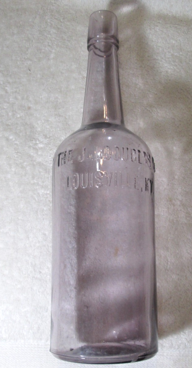 Antique Scarce Purple J.J. Douglas Co. Whiskey Bottle Louisville KENTUCKY KY