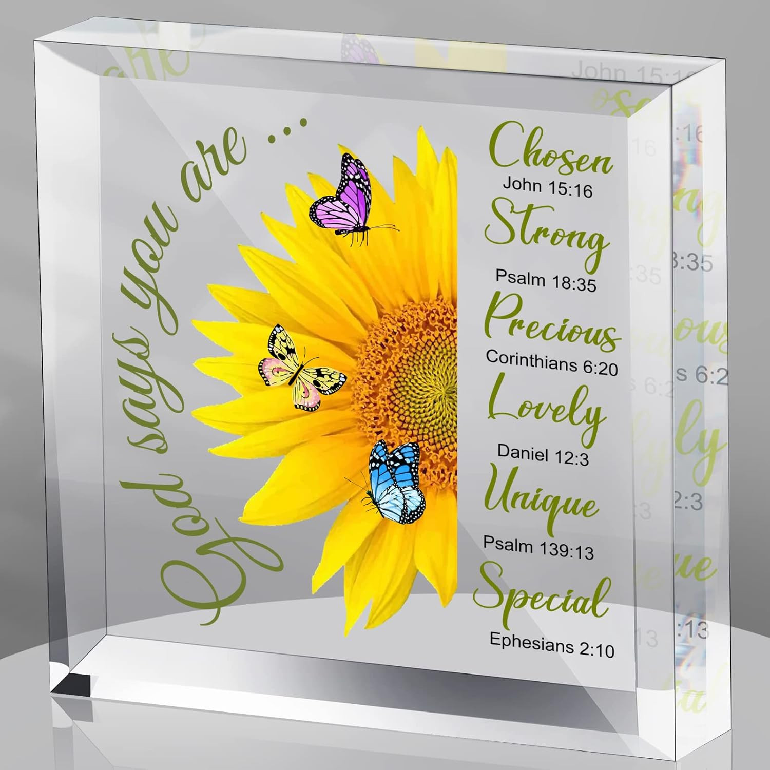 Acrylic Christian Religious Gifts for Women Inspirational,Sunflower Gifts
