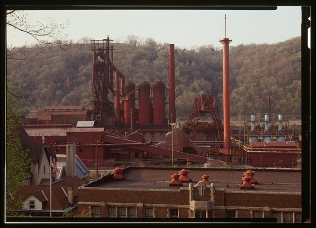 Wheeling Pittsburgh Blast Furnace Park Drive Pittsburgh 1900s Steel Mill