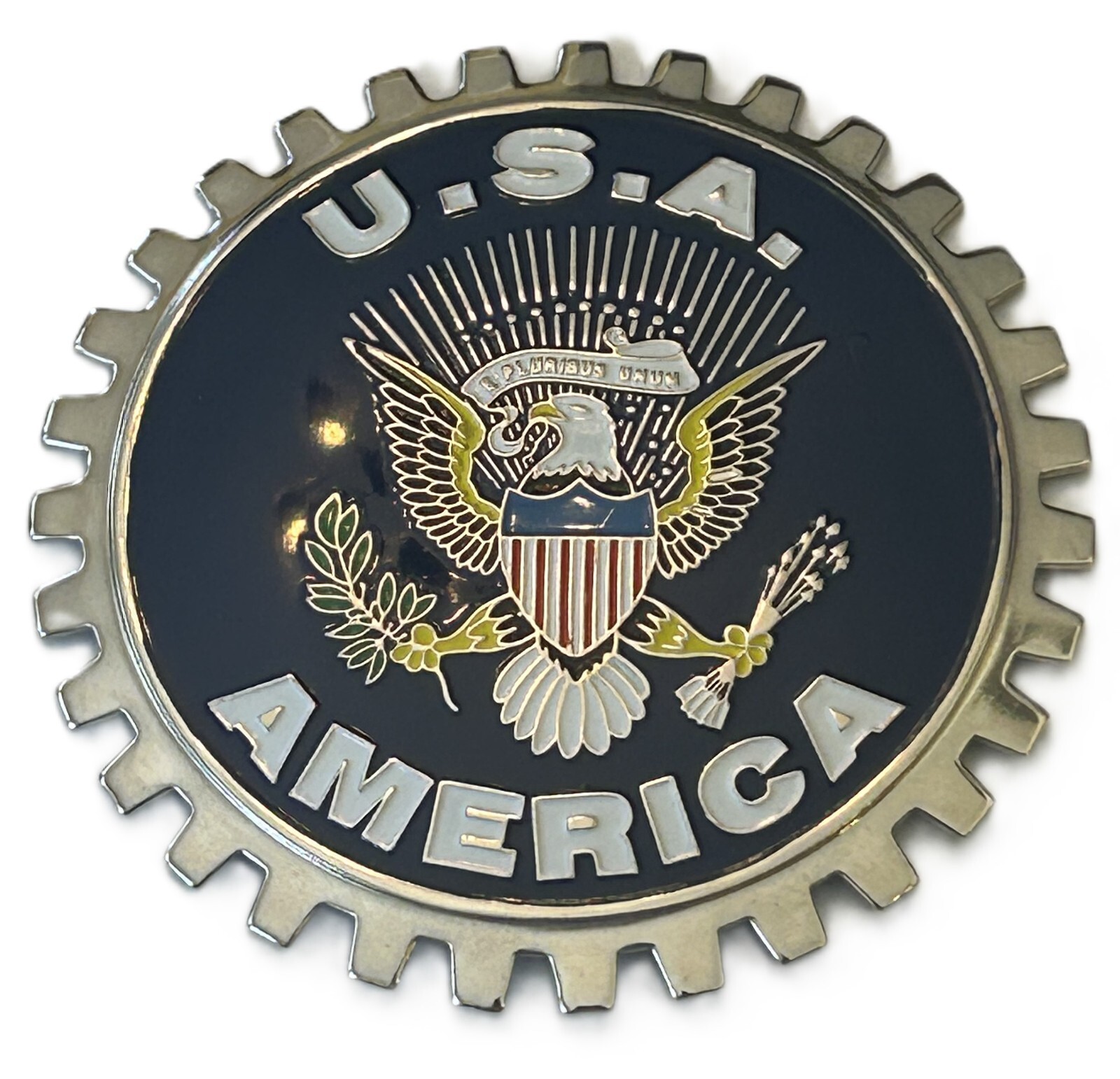 UNITED STATES SEAL (BLUE) CAR GRILLE BADGE - AMERICAN EAGLE BADGE - USA UNITED STATES SEAL (BLUE) CAR GRILLE BADGE - AMERICAN EAGLE BADGE - USA