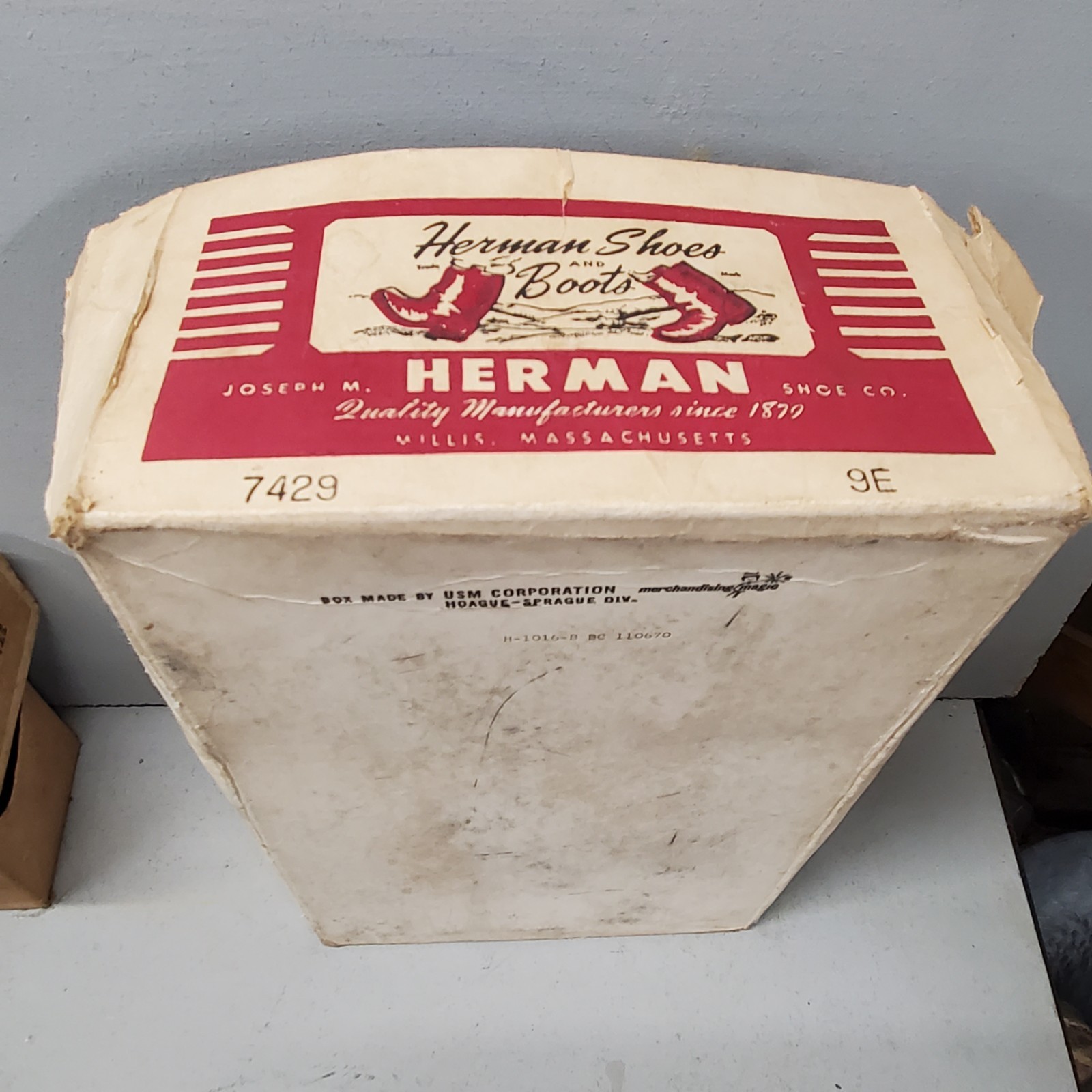 VTG Herman Shoes And Boots Bootmakers Since 1879 1970s 80\'s? Empty Box Bottom